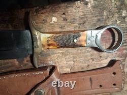 Colt Bone Handle Bowie Knife With Leather Sheath Model Ct-846