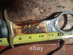 Colt Bone Handle Bowie Knife With Leather Sheath Model Ct-846