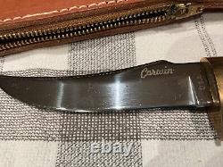 Corwin Knives Gunstock Hunting Knife & Leather Gun Case Sheath 9-1/4 Unused