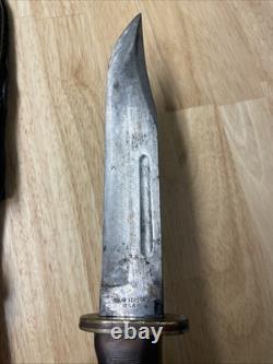 Craftsman Eagle Knife Hunting Fixed Blade Survival Bowie With Leather Sheath USA