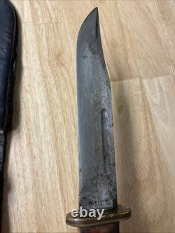 Craftsman Eagle Knife Hunting Fixed Blade Survival Bowie With Leather Sheath USA