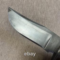 Custom D. K. Knives USA, 1095, Damascus Bolster, Micarta Handle, Custom Sheath Custom D. K. Knives USA, 1095, Damascus Bolster, Micarta Handle, Custom Sheath