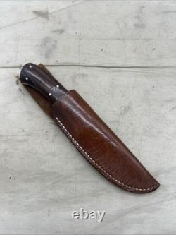 Custom Damascus Fixed Blade Knife With Leather Sheath RA Marked HH917