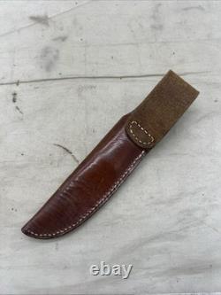 Custom Damascus Fixed Blade Knife With Leather Sheath RA Marked HH917