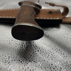 Custom Damascus Steel Hunting Knife with Leather Sheath Handcrafted Fixed Blade