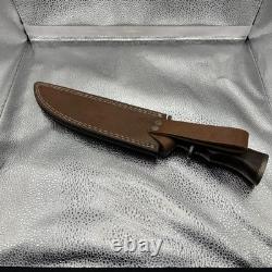 Custom Damascus Steel Hunting Knife with Leather Sheath Handcrafted Fixed Blade