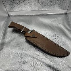 Custom Damascus Steel Hunting Knife with Leather Sheath Handcrafted Fixed Blade