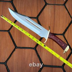 Custom Handmade Bowie Knife 16.5 Hunting Survival 440C Steel Fixed Blade