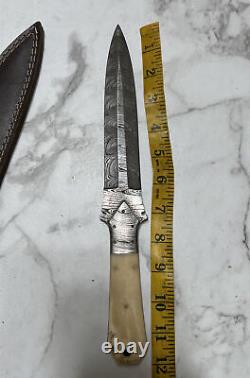 Custom Handmade HAND FORGED DAMASCUS STEEL Hunting Dagger KNIFE