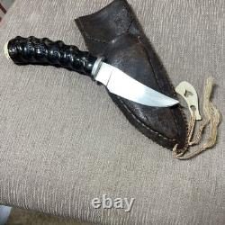 Custom Handmade Hunter, Impala Horn, Unique Aged Sheath, Circa 1980's