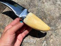 Custom Hunting Knife with Carved Handle Vintage RARE