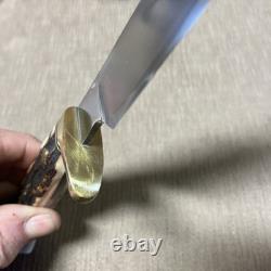 Custom J. Gorey, Fixed Blade Knife, Ariz USA, Unused, Stag, Custom Sheath