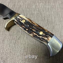 Custom J. Gorey, Fixed Blade Knife, Ariz USA, Unused, Stag, Custom Sheath