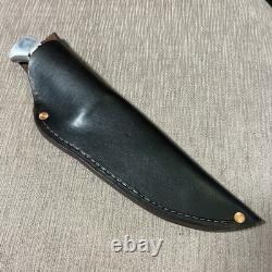 Custom J. Gorey, Fixed Blade Knife, Ariz USA, Unused, Stag, Custom Sheath