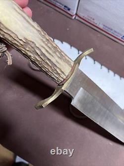 Custom Made Bowie Hunting Knife 18 With Antler Handle