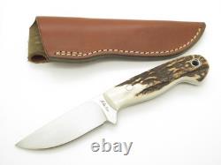 Custom Mike Irie CPM154 Stag 3 Drop Point Fixed Blade Hunting Knife