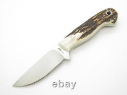 Custom Mike Irie CPM154 Stag 3 Drop Point Fixed Blade Hunting Knife