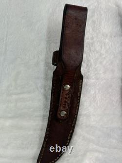 Custom Stag Handle Knife J L E 44 Vintage Hunting Bladeand Sheath