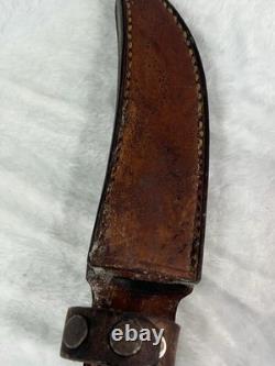 Custom Stag Handle Knife J L E 44 Vintage Hunting Bladeand Sheath