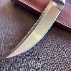 Custom, Unbranded, Unused, Long Bladed Hunter, Bone Handle, Custom Sheat