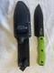 Cutco KA-BAR Outdoorsman Fixed Blade knife 5726 Green Handle WithSheath Drop Point