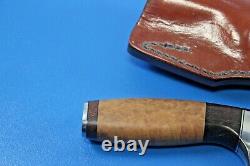 D. Wardman Custom Hunter Knife + Sheath Hand Crafted # 1515 Ramsey, Michigan USA