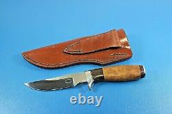 D. Wardman Custom Hunter Knife + Sheath Hand Crafted # 1515 Ramsey, Michigan USA
