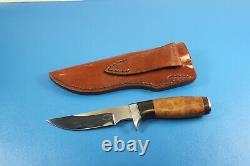 D. Wardman Custom Hunter Knife + Sheath Hand Crafted # 1515 Ramsey, Michigan USA