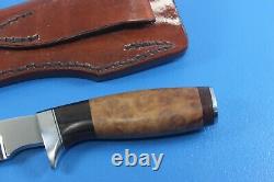 D. Wardman Custom Hunter Knife + Sheath Hand Crafted # 1515 Ramsey, Michigan USA