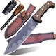 DC53 Steel 38CM (15.2IN) Full Tang 6Mm Thick Fixed Knife+Sheath&(5.9In) Cerium I