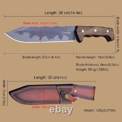 DC53 Steel 38CM (15.2IN) Full Tang 6Mm Thick Fixed Knife+Sheath&(5.9In) Cerium I