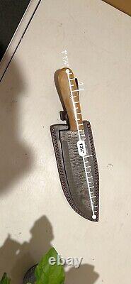 Damascus Bowie Knife in Great Seal of the State of Oklahoma With Sheath