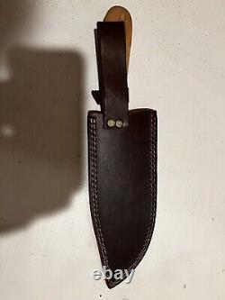 Damascus Bowie Knife in Great Seal of the State of Oklahoma With Sheath