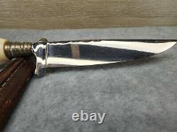 Des Solingen Germany Fixed Blade Clip Point Stagg Handle Hunting Knife