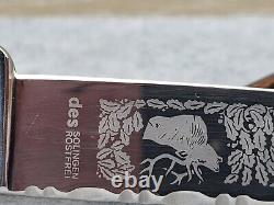 Des Solingen Germany Fixed Blade Clip Point Stagg Handle Hunting Knife
