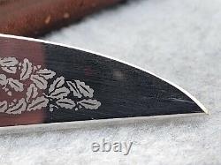 Des Solingen Germany Fixed Blade Clip Point Stagg Handle Hunting Knife