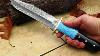 Dkc 6010 Blue Torino Knives Hand Made Damascus Hunting Bowie Knife
