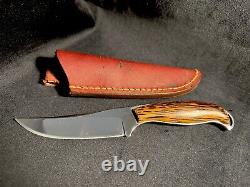 EARLY Tim Britton Fixed Blade Knife. Hand signed Beautiful Knife Leopard Wood