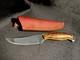 EARLY Tim Britton Fixed Blade Knife. Hand signed Beautiful Knife Leopard Wood