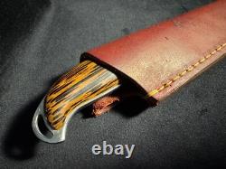 EARLY Tim Britton Fixed Blade Knife. Hand signed Beautiful Knife Leopard Wood