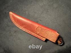 EARLY Tim Britton Fixed Blade Knife. Hand signed Beautiful Knife Leopard Wood