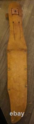 EDGE MARK 1977 Hunting Knife Fixed Blade Steel Clip Point Stag Handle Sheath