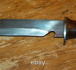 EGW KNIFE MILITARY WWII Fighting Survival Leather Sheath Combat Hunting Waterman