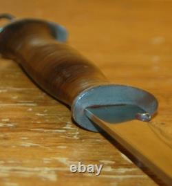 EGW KNIFE MILITARY WWII Fighting Survival Leather Sheath Combat Hunting Waterman