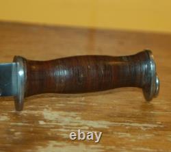 EGW KNIFE MILITARY WWII Fighting Survival Leather Sheath Combat Hunting Waterman