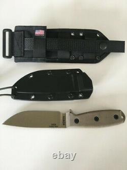 ESEE-4 Fixed Blade Knife 4.5 Drop Point 1095 Carbon Steel Blade micarta scales