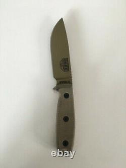 ESEE-4 Fixed Blade Knife 4.5 Drop Point 1095 Carbon Steel Blade micarta scales
