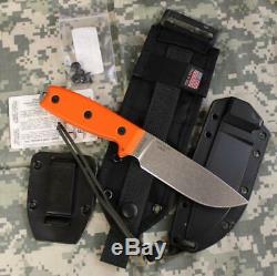 ESEE Knives 4P-MB-SS-OR Fixed Blade Knife with Kydex Sheath & MOLLE Back Orange/SS
