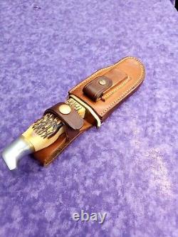 EXCELLENT? RARE VINTAGE SCHRADE WALDEN 171 UH FIXED BLADE 70'S KNIFE with SHEATH