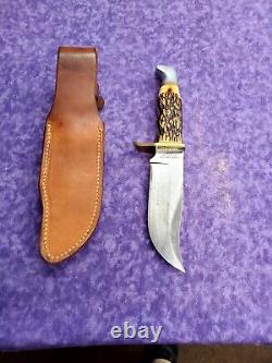 EXCELLENT? RARE VINTAGE SCHRADE WALDEN 171 UH FIXED BLADE 70'S KNIFE with SHEATH